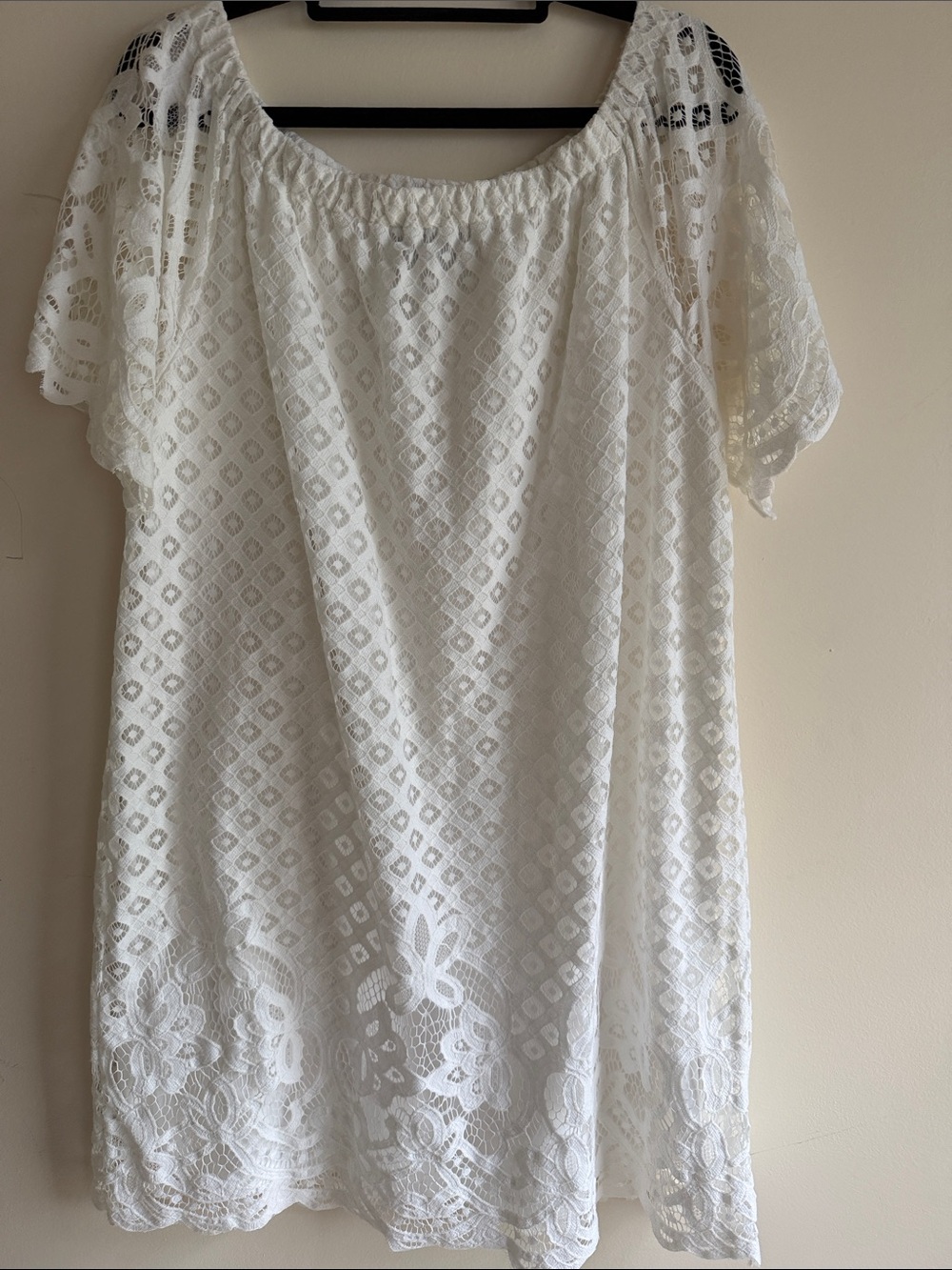 Raphaela by Brax White Lace Off-Shoulder Tunic